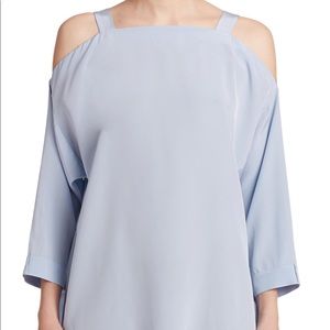 Tibi Silk Cold Shoulder Blouse Size M